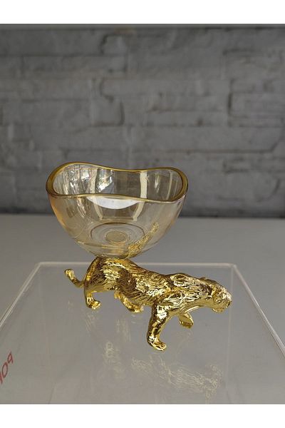 ALANYA HOME DECOR GOLDEN TIGER MINI BOWL DRAGEE COFFEE CHOCOLATE 10x7x7 CM GOLDEN TIGER MINI BOWL DRAGEE COFFEE CHOCOLATE