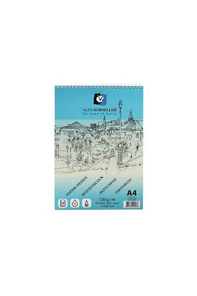 Alex Schoeller A4 120gr 40 Sheets Sketch Block Notebook - ALX-0278