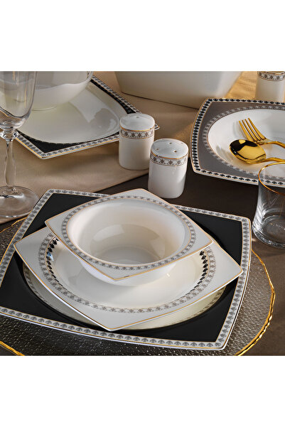 Aryıldız Bone Square Ahenk 12 Kişilik 60 Parça Yemek Takımı 31039
