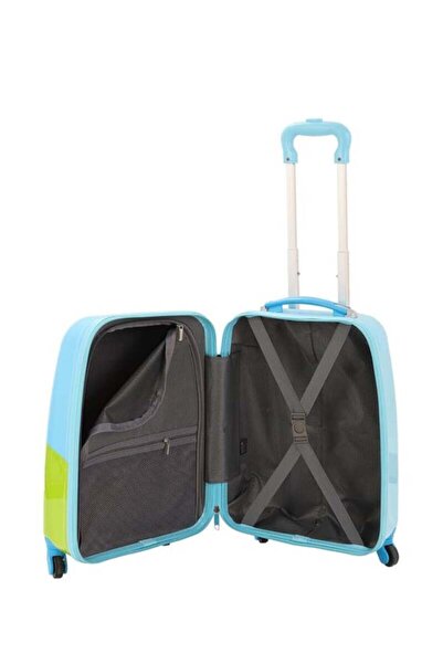 VICTORIA SHINE MÇS V307 ABS ÇOCUK VALİZ MAVİ RACE BASKILI