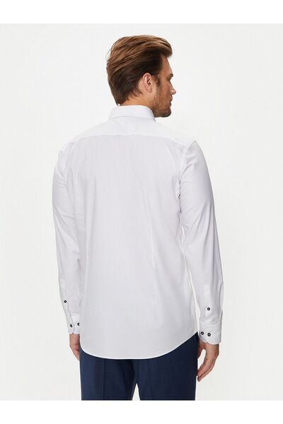 BOSS White Men's Shirt - Cotton, Long Sleeve, Daily Use, Woven 50519867 -100