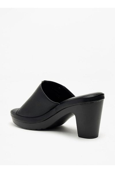 Flora Bella by Shoexpress Flora Bella Solid Slip-On Sandals with Block Heels