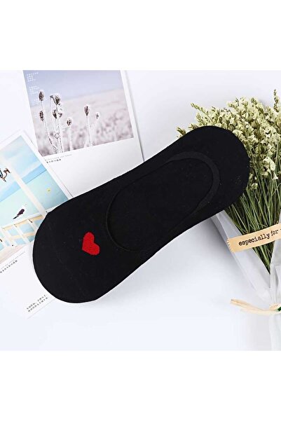 Gürhan Çorap Памучни обикновени шарени чорапи с 5 чифта балерина с невидимо сърце