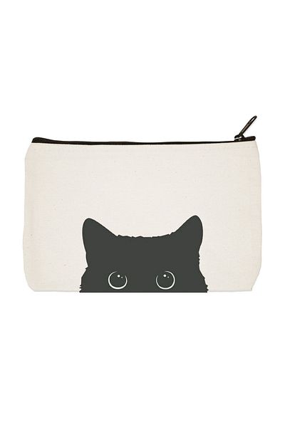 daystore Clutch Cat Printed υφασμάτινη τσάντα μακιγιάζ