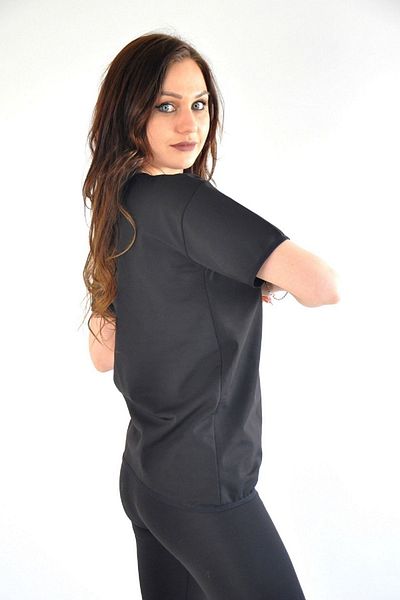 lovebox Women's Black Plus Size Short Sleeve Thermal T-shirt