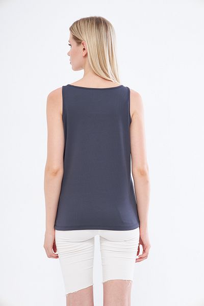 YÜKSEL IŞIK Anthracite Printed Thick Strap Sports Undershirt
