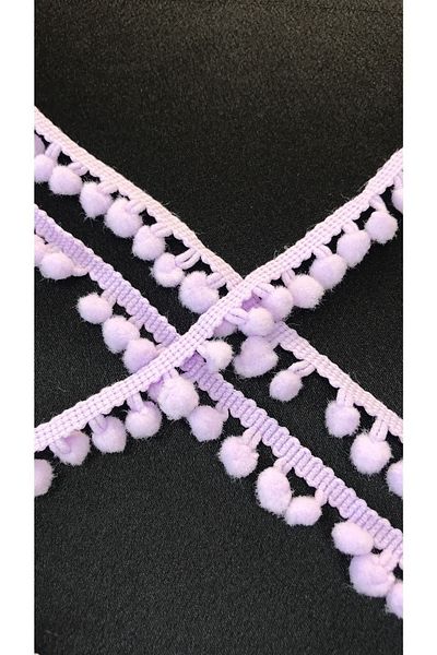 Ozpas Lilac Pompom Strip - 2 Cm x 3 Mt