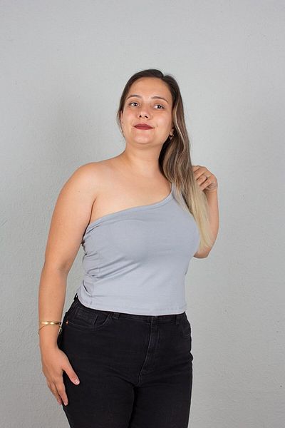Truva XXL One Shoulder Plus Size Women's Body Blouse