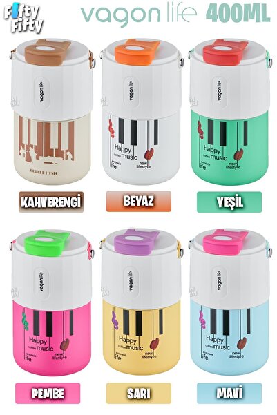 Vagonlife Tumbler 400 ML Kahve Bardağı/Mug Pipetli/Rahat İçim Paslanmaz Çelik Termos -Kulplu-FFVGN20