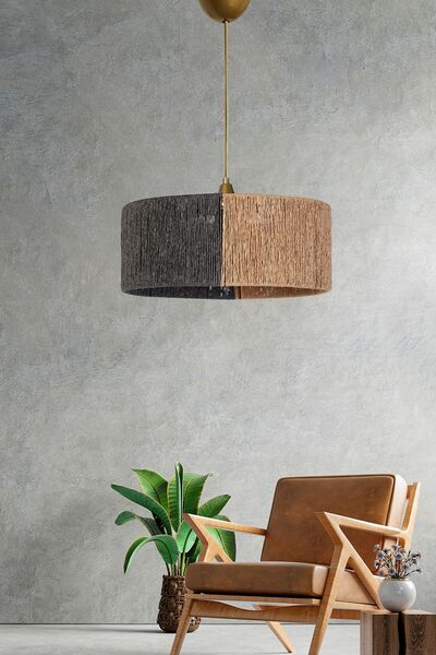 Hmydesign Froid Handmade Tekli Sarkıt Avize Gri-Hasır