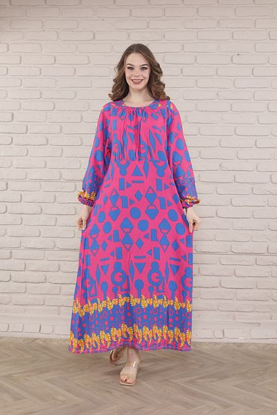 mervemoda Women's woven long sleeve dress