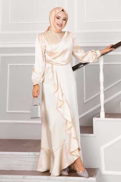 EBRUTESETTÜR Satin RuFFle Evening Dress