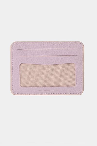 Grande 3607 Genuine Real Leather Women's Men's Card Holder Wallet Lilac