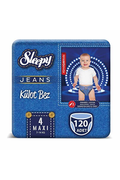 Sleepy Jeans Külot Bez 4 Beden Maxi 4'lü Jumbo 120 Adet (7-14 KG)