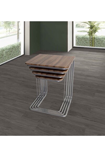 Veys Sehpa Yeni - Veys Vegas Zigon Sehpa - - Tekerleksiz - Kahve