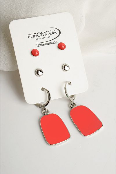 EUROMODA مجموعة تصميم خاص مكونة من 3 أقراط كروية من Rengarek