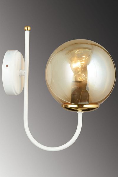 SONSUZ AYDINLATMA&AVİZE White UFO Bal Glop Glass Upward Facing Modern Sconce