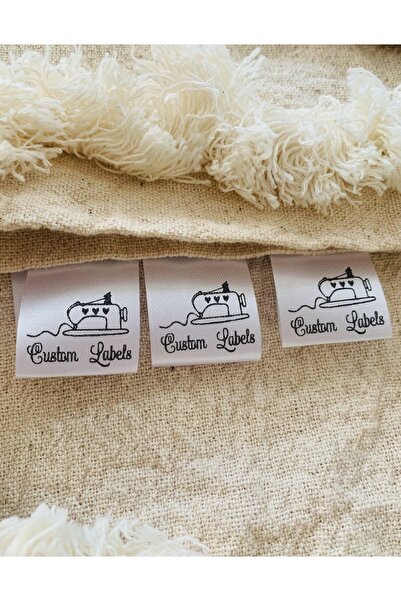 alpha weaving Tekstil Etiketi Kumaş Etiket Marka Etiketi 100 Adet 2x7 cm