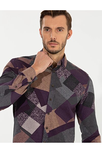 Pierre Cardin Erkek Mor Gömlek