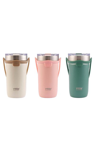 Tyeso SoulMate 550Ml Tumbler - Set of 3 with Stainless Steel and Silicone Strap