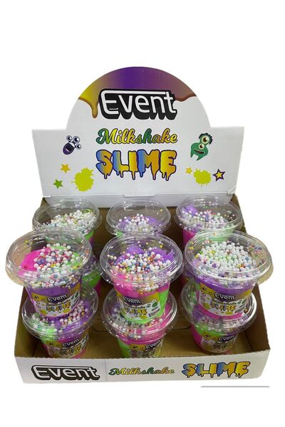 EVENT Slime Milkshake Slime 12 Adet Gökkuşağı Renkler Strafor Köpüklü Kaliteli