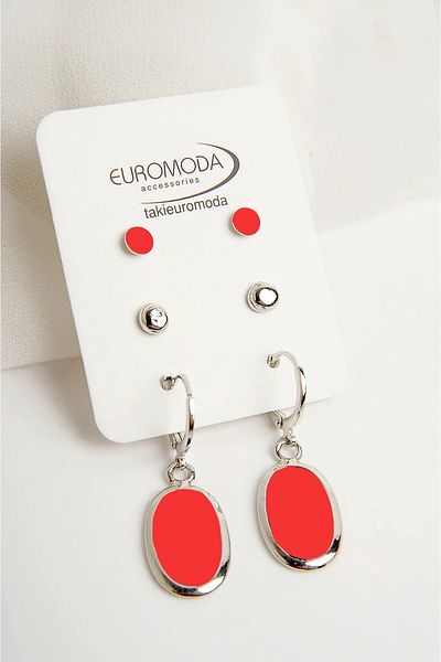 EUROMODA مجموعة تصميم خاص مكونة من 3 أقراط كروية من Rengarek