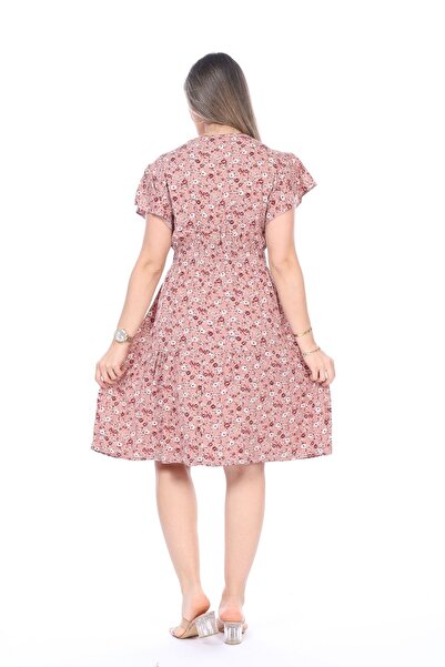 mervemoda Γυναικείο καλοκαιρινό κοντομάνικο φόρεμα