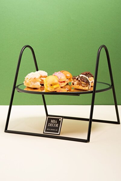 mba decor metal bending art 24cm MDF Wooden Treat Organizer - Black Case, Mir...