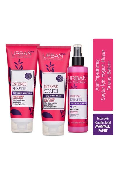 Urban Care Intense Keratin Serisi Aşırı Yıpranmış Saçlara Özel 3'lü Bakım Set...
