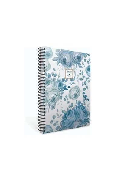 Gıpta Cobalt Notebook Spiralli Mavi Gül Sert Kapak 120 Yaprak 17*24 Kareli De...