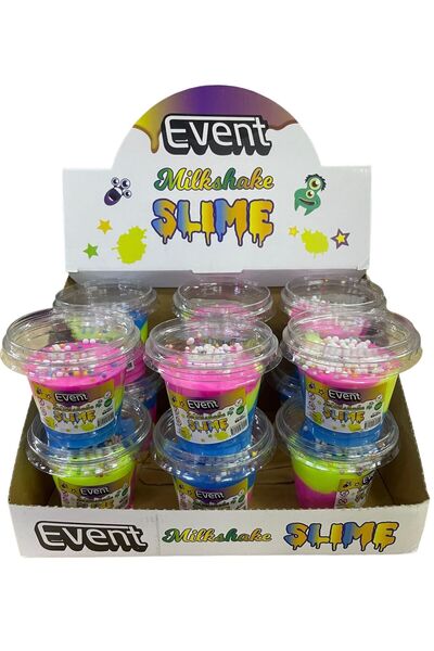 EVENT Slime Milkshake Slime 12 Adet Gökkuşağı Renkler Strafor Köpüklü Kaliteli