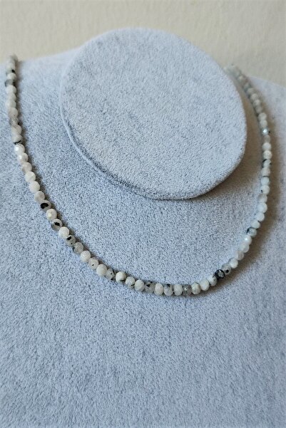 badeaccessories Sertifikalı 4 Mm Ay Taşı Doğaltaş Kolye