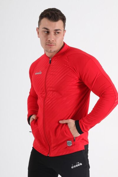 Diadora Elite Camping Tracksuit Single Top Red