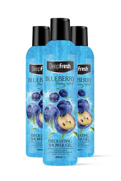 Deep Fresh 3 x 400 ml Purifying Shower Gel Blueberry