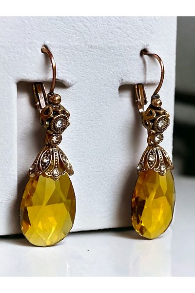 FAYRA ACCESSORIES Big Cat's Eye - Crystal Jewelled Earrings