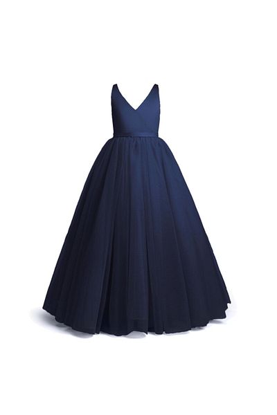 NSM Girl's Navy Blue Birthday Dress