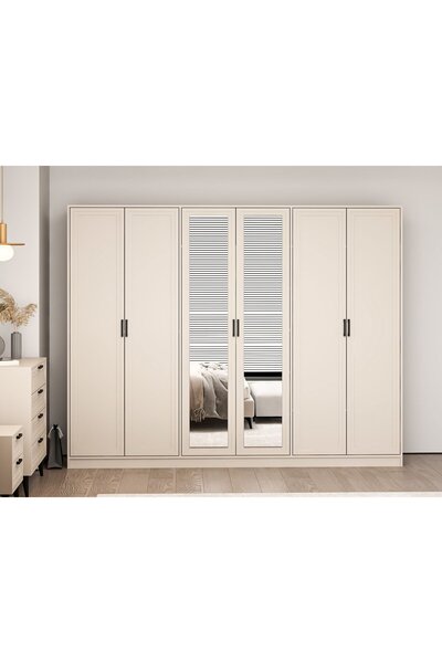 Minar Prime 6 Kapaklı Gardrop - Kumtaşı