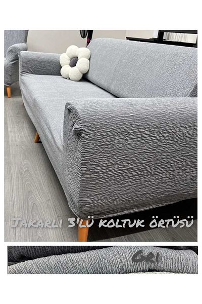 Güzel Aral 3-Piece Jacquard Elastic Stretch Flexible Washable Cotton Seat Cover Set Seat Cover