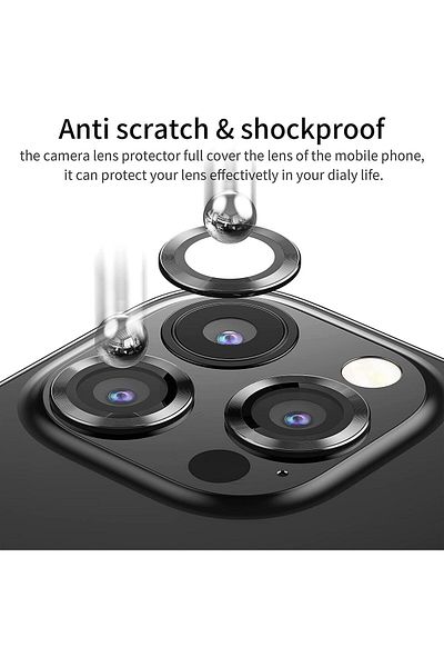 EVAX 3-Piece Lens Set Compatible for iPhone 12 Pro Max - Camera Protector with Eyepiece Metal Frame