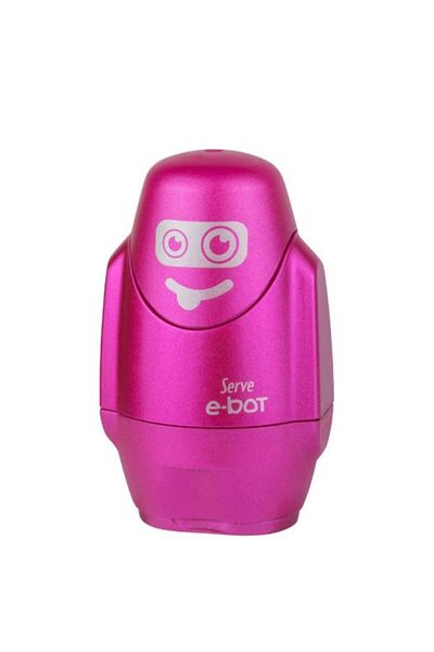 Serve مبراة أقلام الرصاص باللون الوردي المعدني من E-bot مع ممحاة