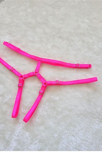 lovebox Elastic Cauciuc Roz Fancy String Harness String Fancy Thong