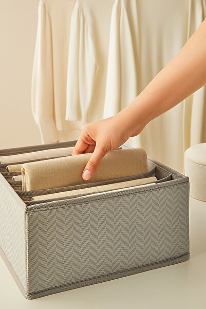 Ocean Home Textile 4-Compartment Honeycomb Gray Drawer Cabinet Laundry Organizer Folding Storage Box Organizer Set