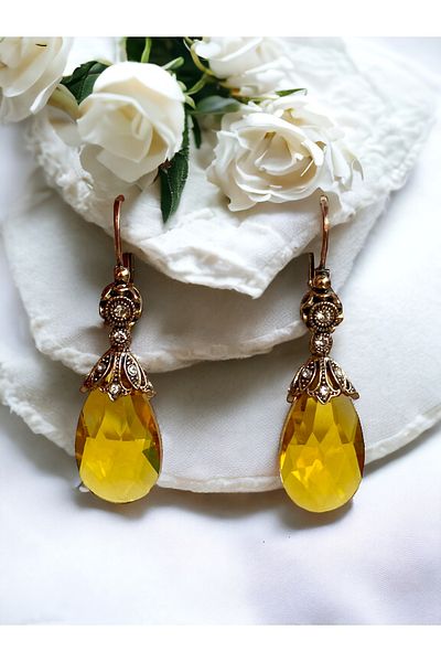 FAYRA ACCESSORIES Big Cat's Eye - Crystal Jewelled Earrings