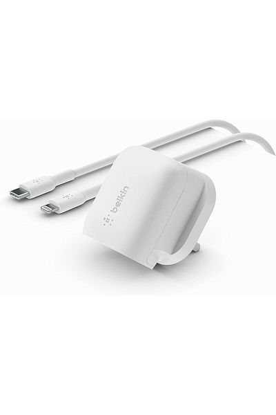 Belkin 20W USB-C PD 3.1 Fast Wall Charger with USB-C to Lightning Cable, Travel Size for iPhone,Ipad,Galaxy