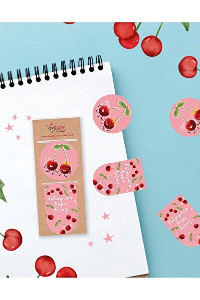 Kağıt Gemi Dükkan Semn de carte cu magnet în formă de cireș pentru ureche