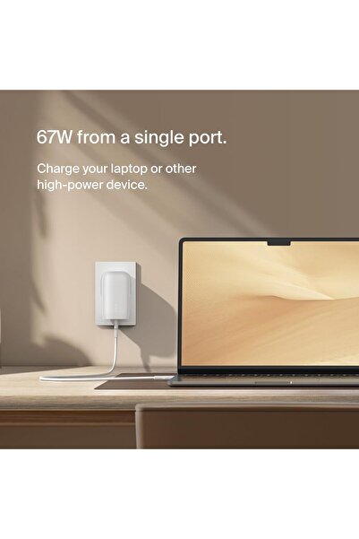 Belkin BoostCharge 3-Port USB-C 67W Wall Charger with PPS, Fast Charging for iPhone 15, Galaxy & More