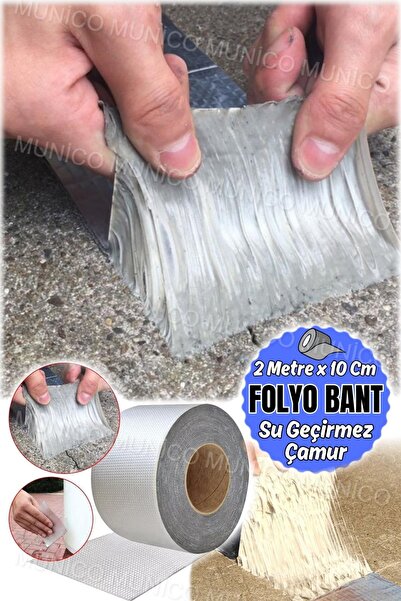 Munico 2m x 10cm Boru ve Duvar Çatlakları İçin Su Sızıntısı Onarım Bantı Süpe...