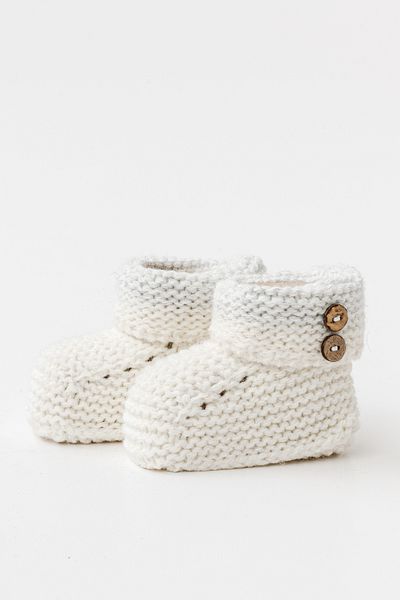 andywawa Ecru Baby Knitwear Booties Knit Boots