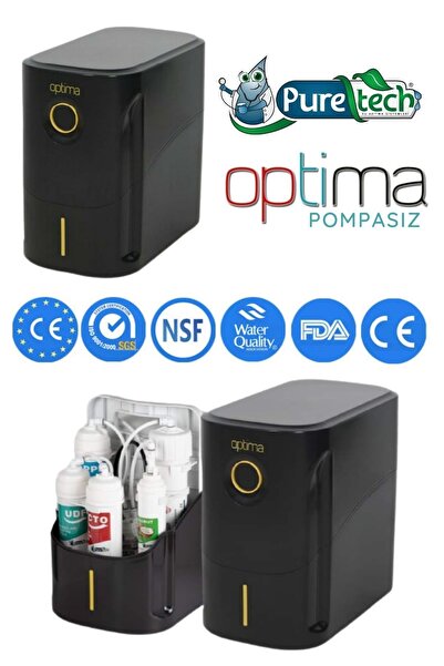 puretech Optima Pompasız Kapalı Kasa Tezgah Altı Su Arıtma Cihazı - Siyah