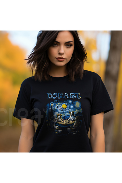 Crea Eymer Wear Premium crna majica - 100% pamuk , dizajn psa i ljubimca Štam...